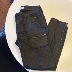 Joie “Leather” Black Pants with Zipper Detail